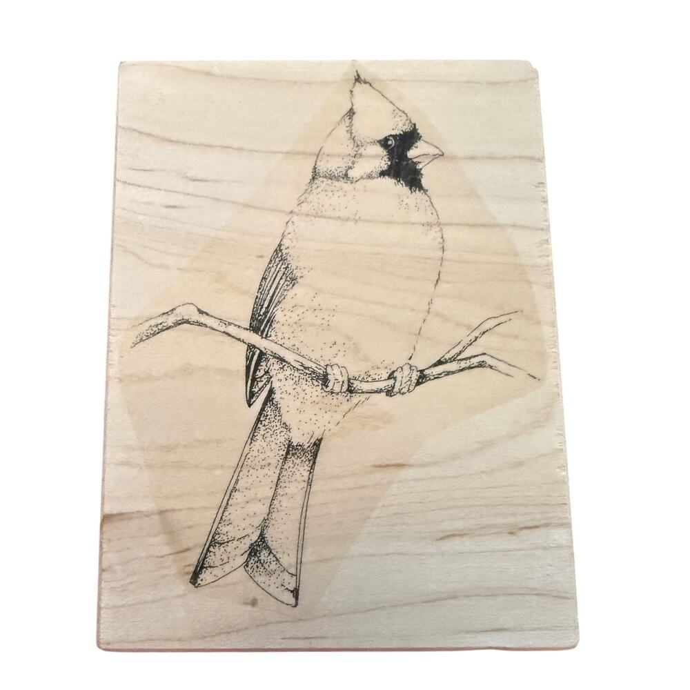Cardinal Perched On A Tree Limb Bird 1068G Rubber Stamp